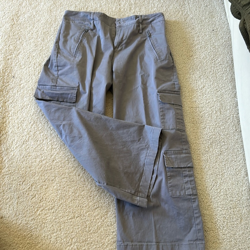 Edikted gray cargo pants with side zipper pockets